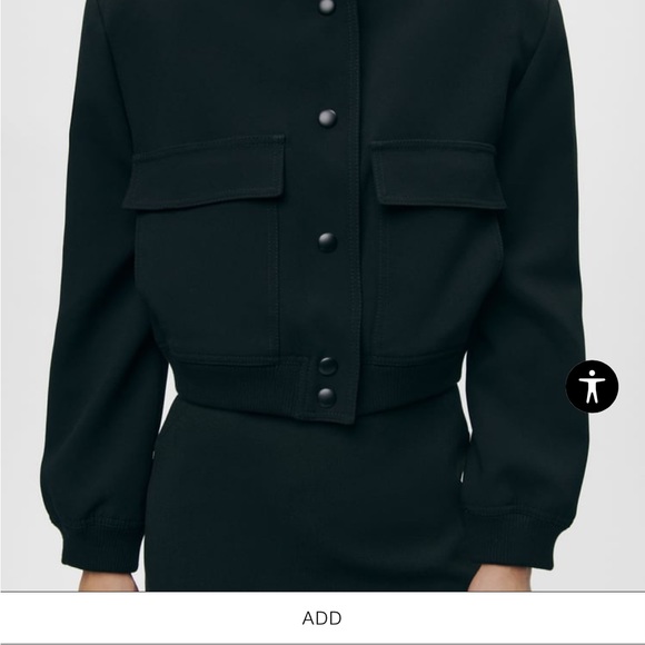 Zara Black Bomber Jacket - Picture 3 of 4